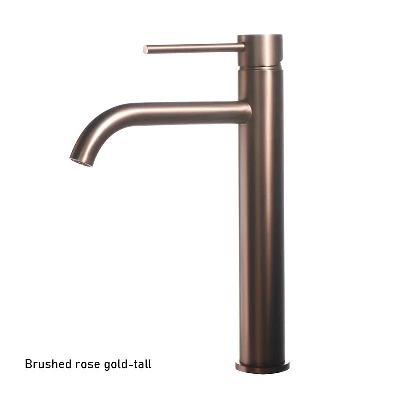 Brushed Gold Tall Bathroom Basin Faucet