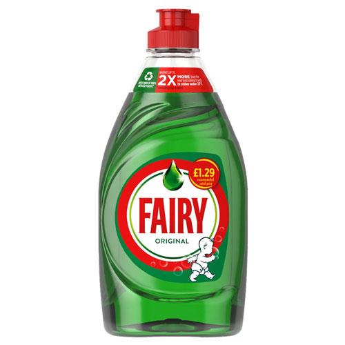 Fairy Original Washing Up Liquid Green with LiftAction. No Soaking, No Grease, No Fuss