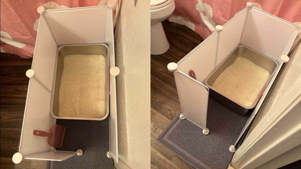 splash guard efficiently extends the height of the litter box, providing a barrier that prevents pee splashes and litter from spreading over the sides.