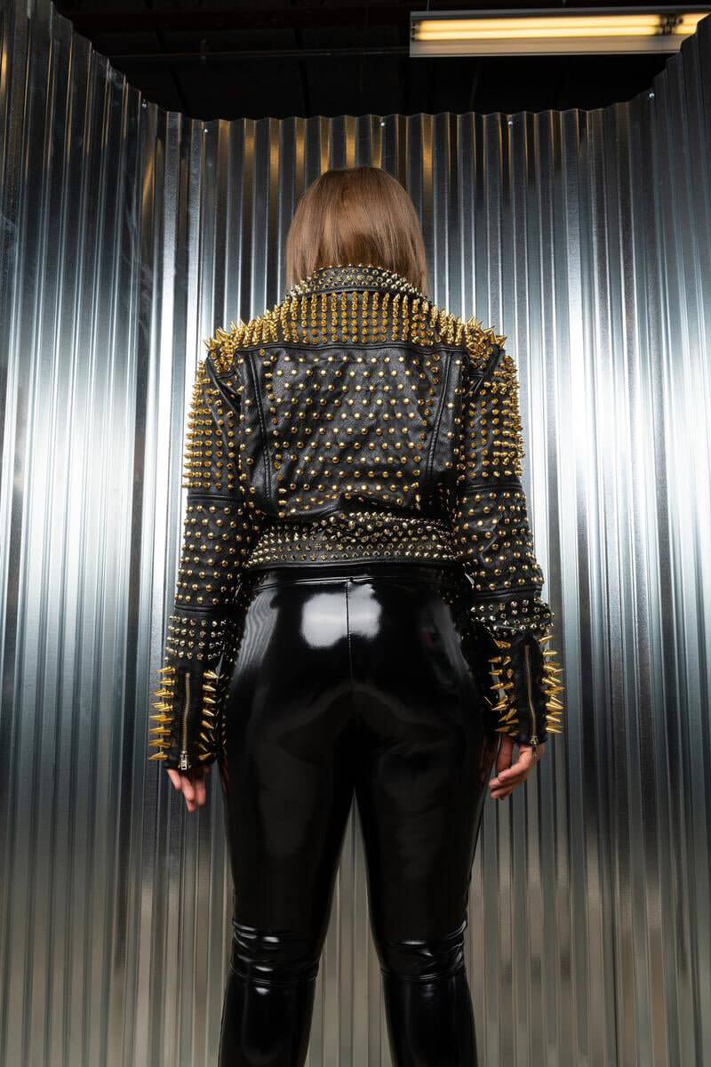 The Lucifer Gold Studded Jacket