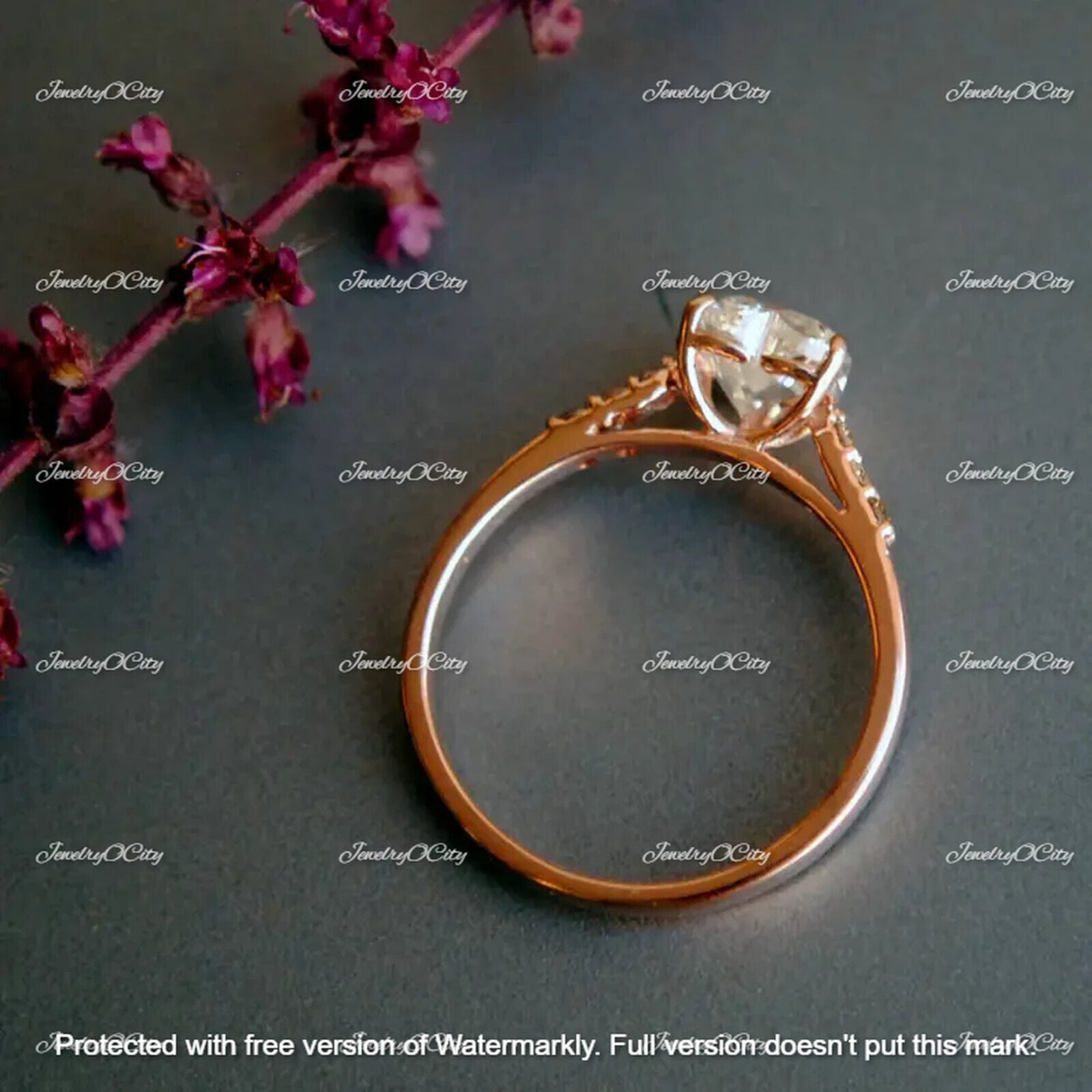 Natural 3Ct Heart Cut Moissanite Solitaire Engagement Ring 14k Rose Gold Finish With GRA Certified