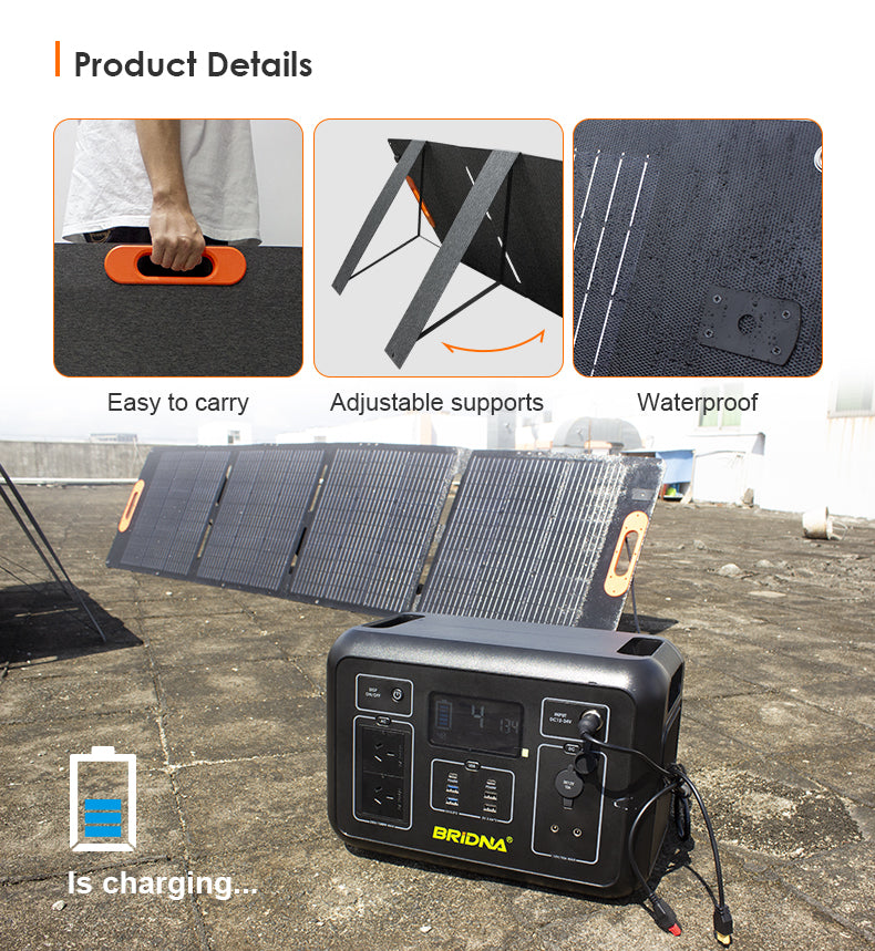 Bridna SGR-SP200 200W Portable Solar Charging Panel