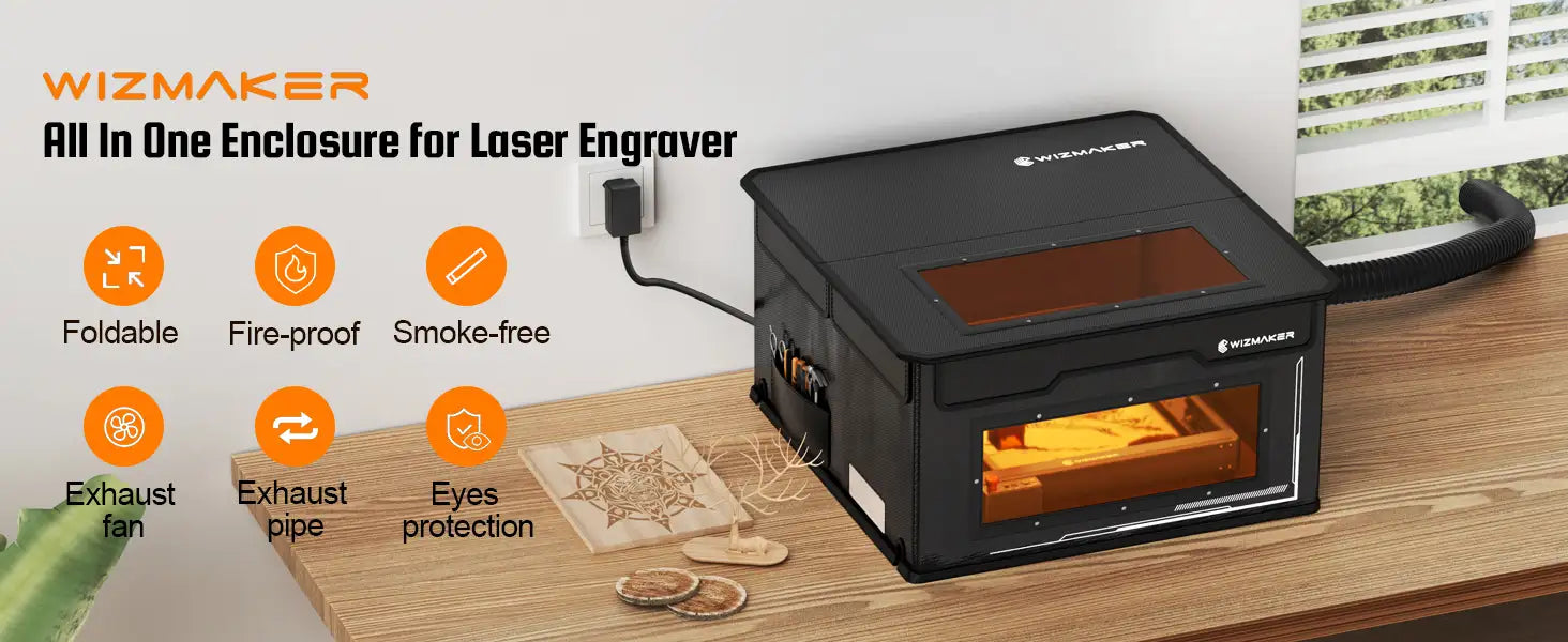 Folding Dustproof Fireproof Enclosure For Laser Engraver