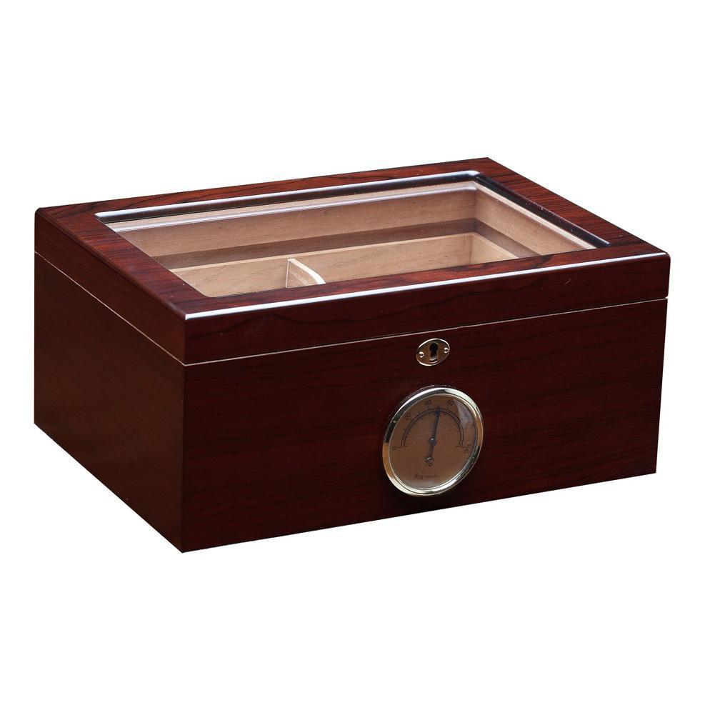 The Berkeley Humidor with Glass Top by Prestige Import Group - 100 Cigar ct