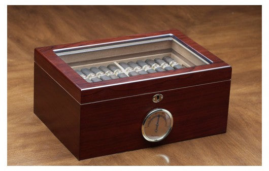 The Berkeley Humidor with Glass Top by Prestige Import Group - 100 Cigar ct
