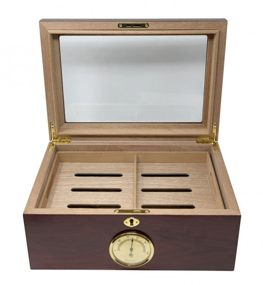 The Berkeley Humidor with Glass Top by Prestige Import Group - 100 Cigar ct