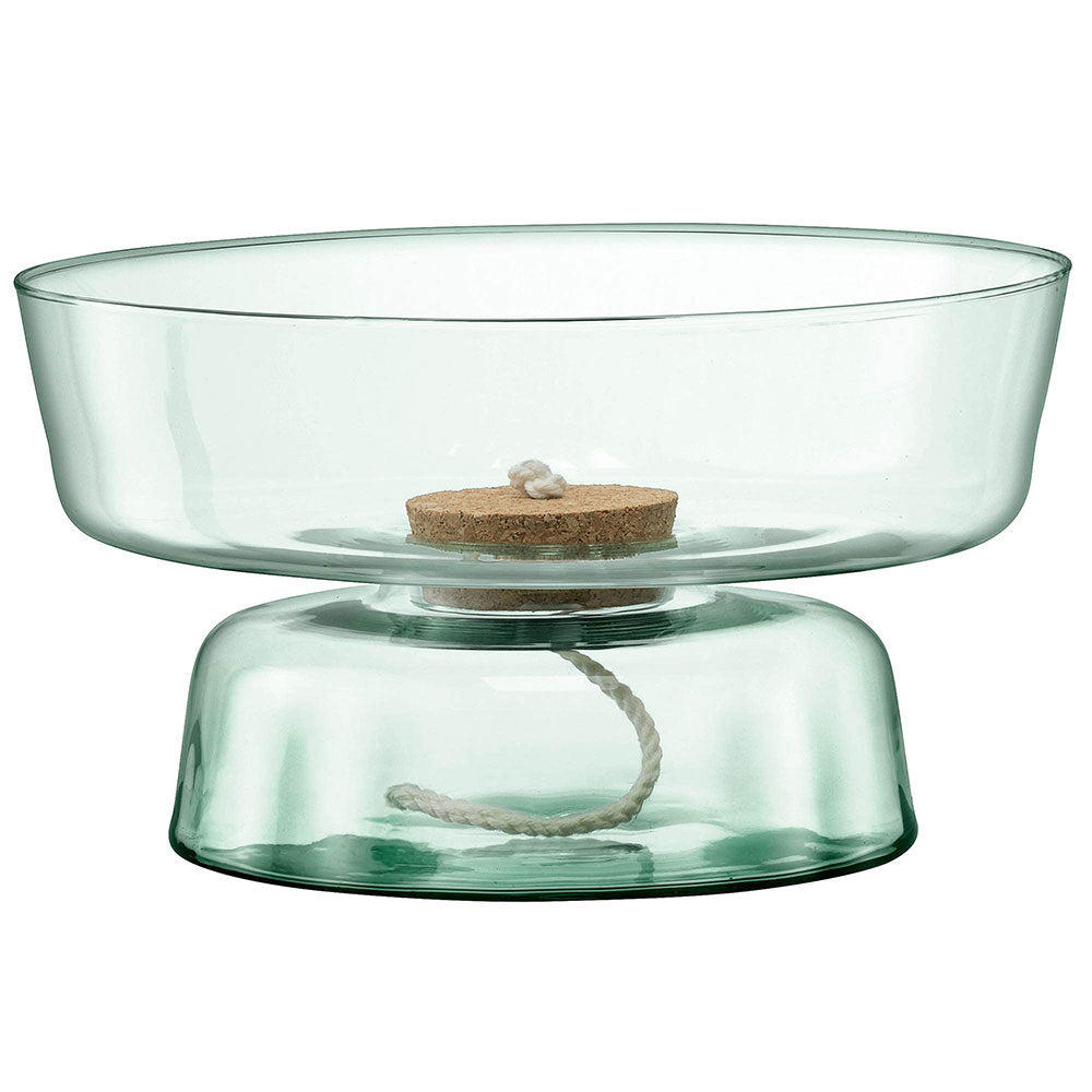 Self Watering Planter in Clear with Domed Base - Durable Recycled Glass Flower Pot