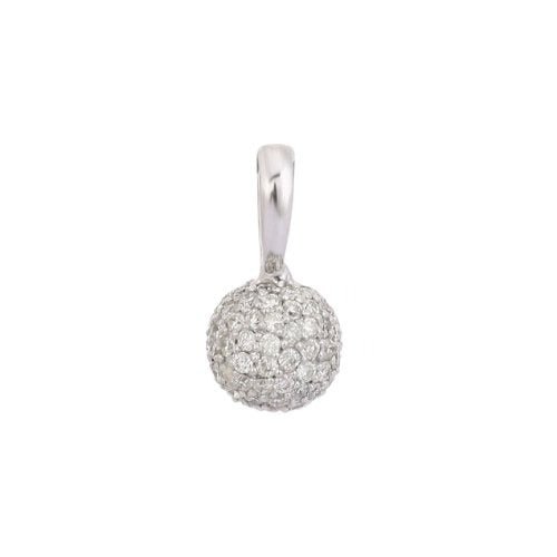 14K Diamond Round Pendant