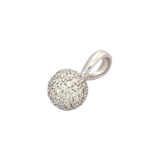 14K Diamond Round Pendant