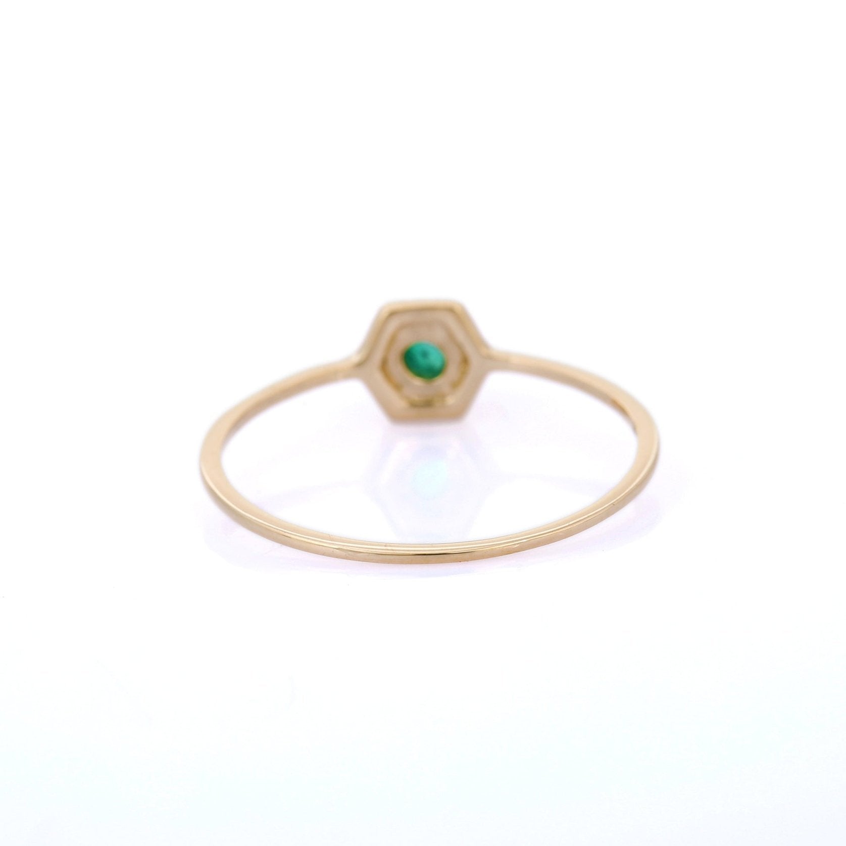 14K Yellow Gold Emerald Birthstone Ring