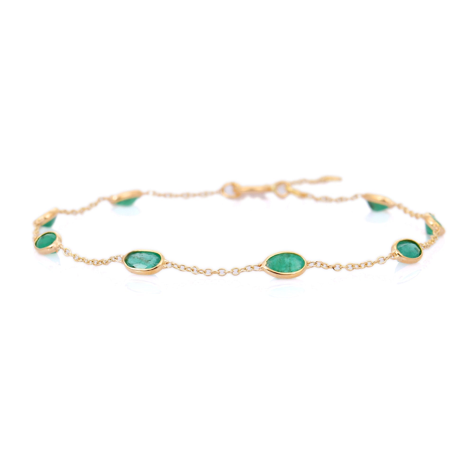 18K Natural Emerald Bracelet