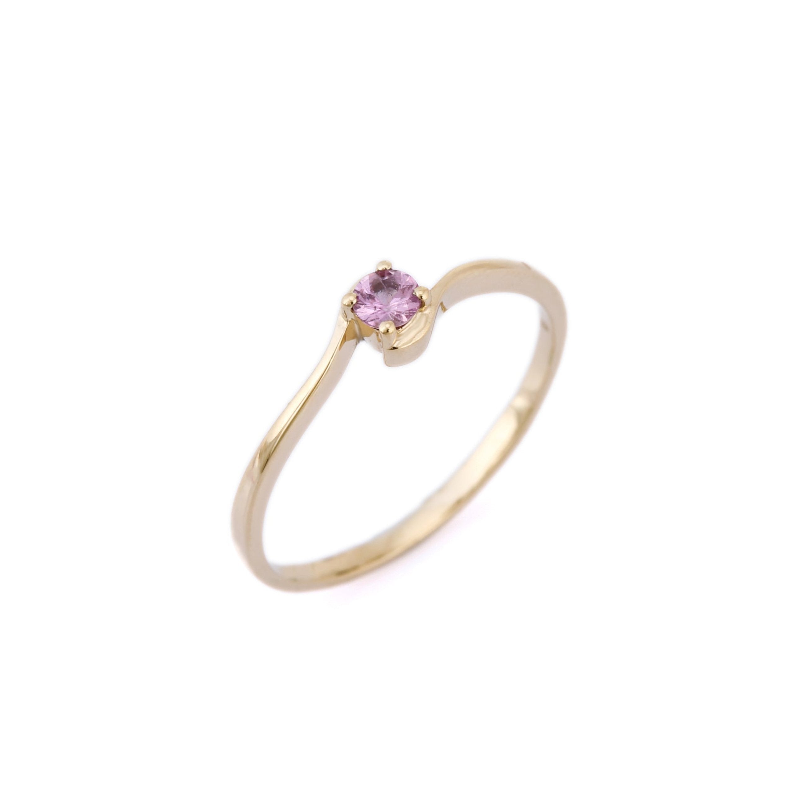 14K Gold Natural Pink Sapphire Ring