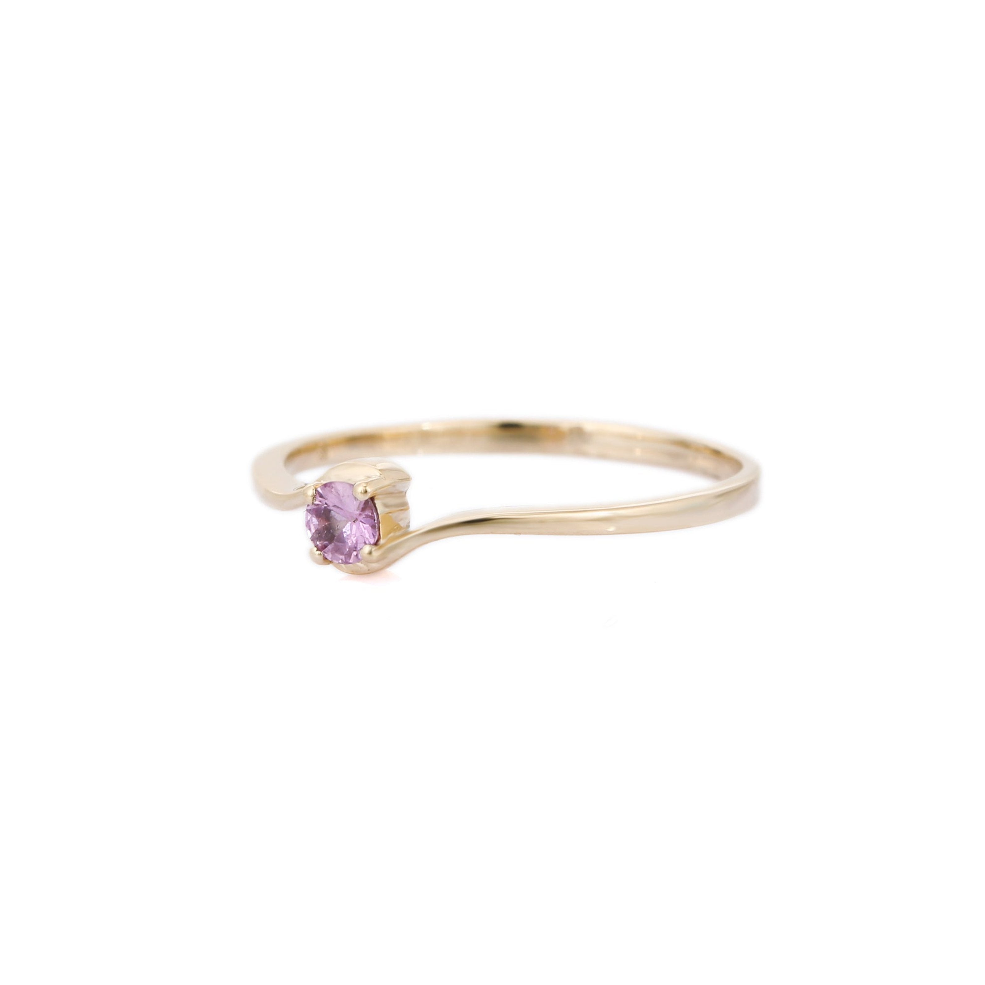 14K Gold Natural Pink Sapphire Ring