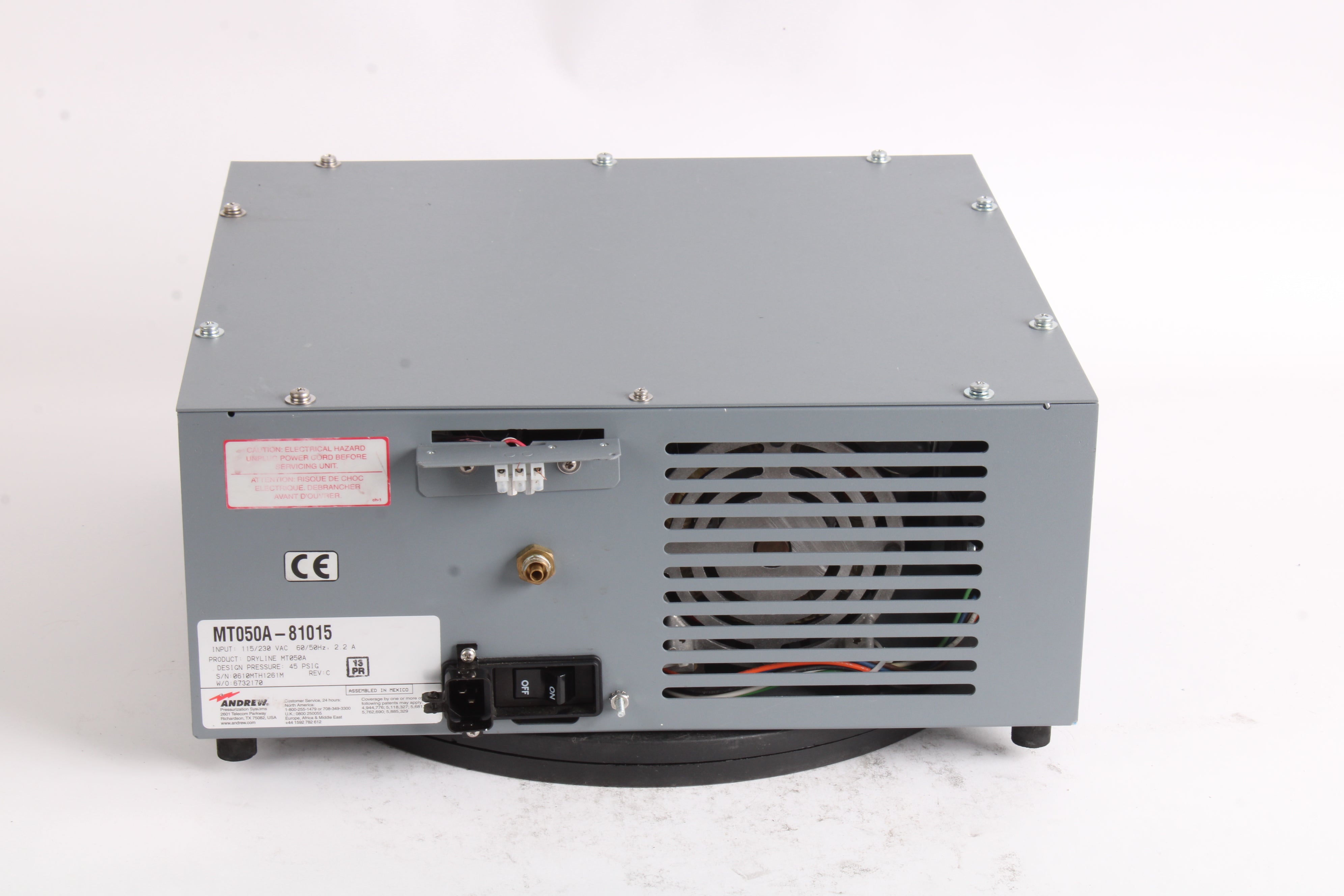 Andrew Dryline MT050A MT050A-81015 Design Pressure 45 PSIG Dehydrator