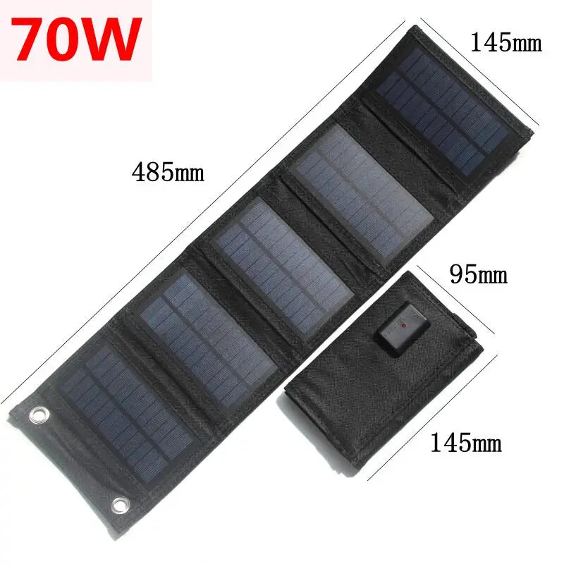 Solar Panel Charger 30W/50W/70W/80W USB 5V Foldable Waterproof