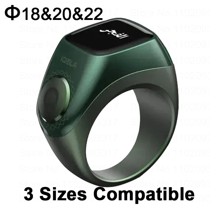 IQibla Zikr Flex Pro Aluminum Alloy Smart Ring for Muslim Tasbih Counter Digital Tasbih IP67 Waterproof 2 Sizes Compatible