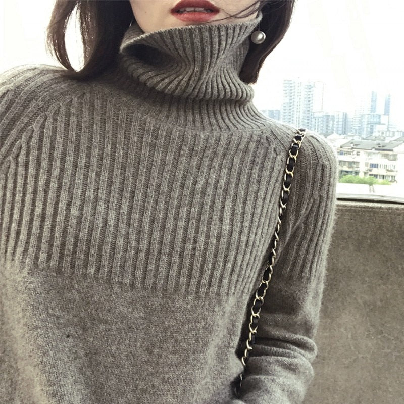 100% Wool Turtleneck Sweater