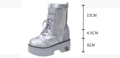 Platform Breathable Chunky Short Boots MK0798