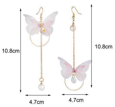 Fairy Yarn Butterfly Long Earrings MK14924