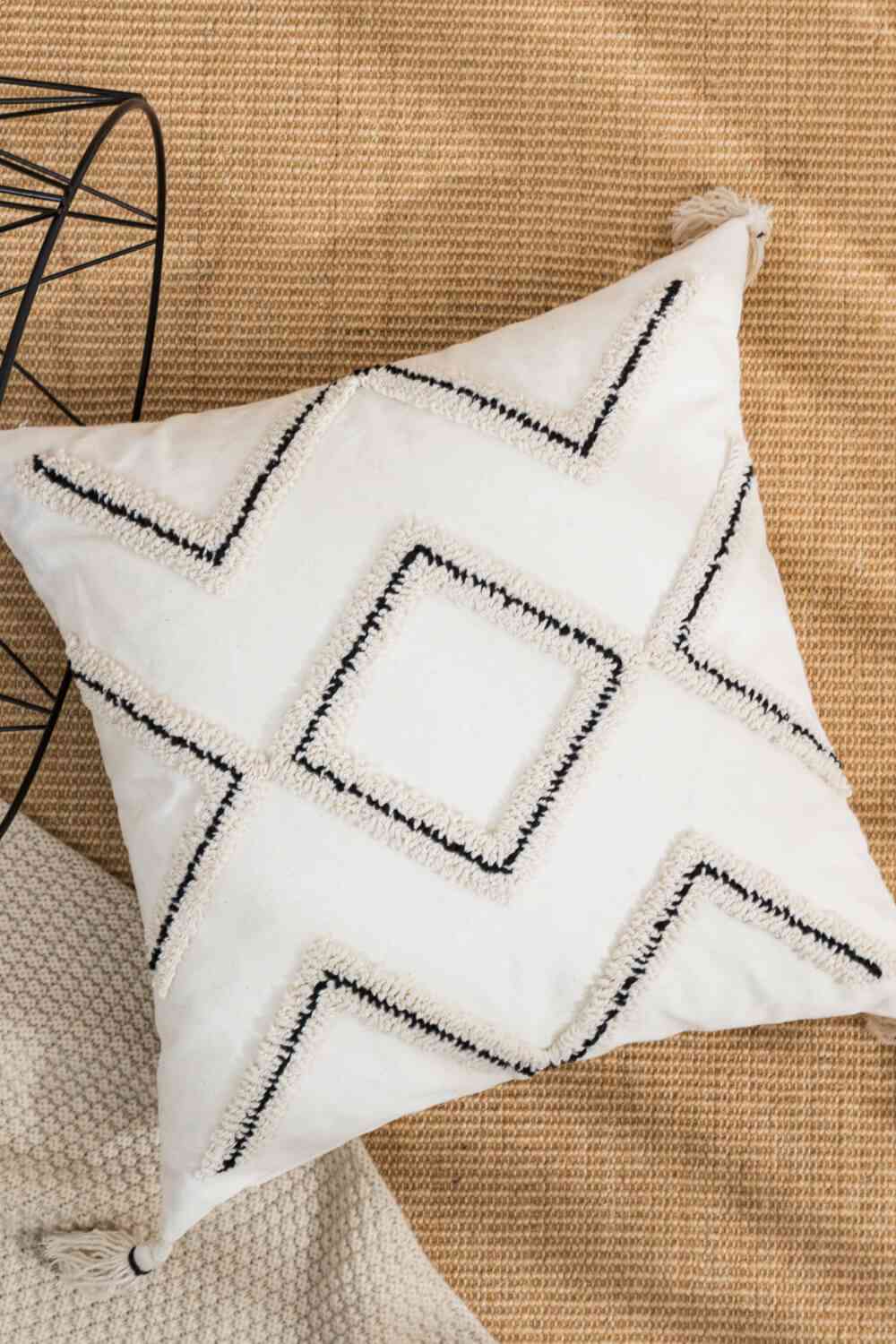 Geometric Embroidered Decorative Throw Pillow Case