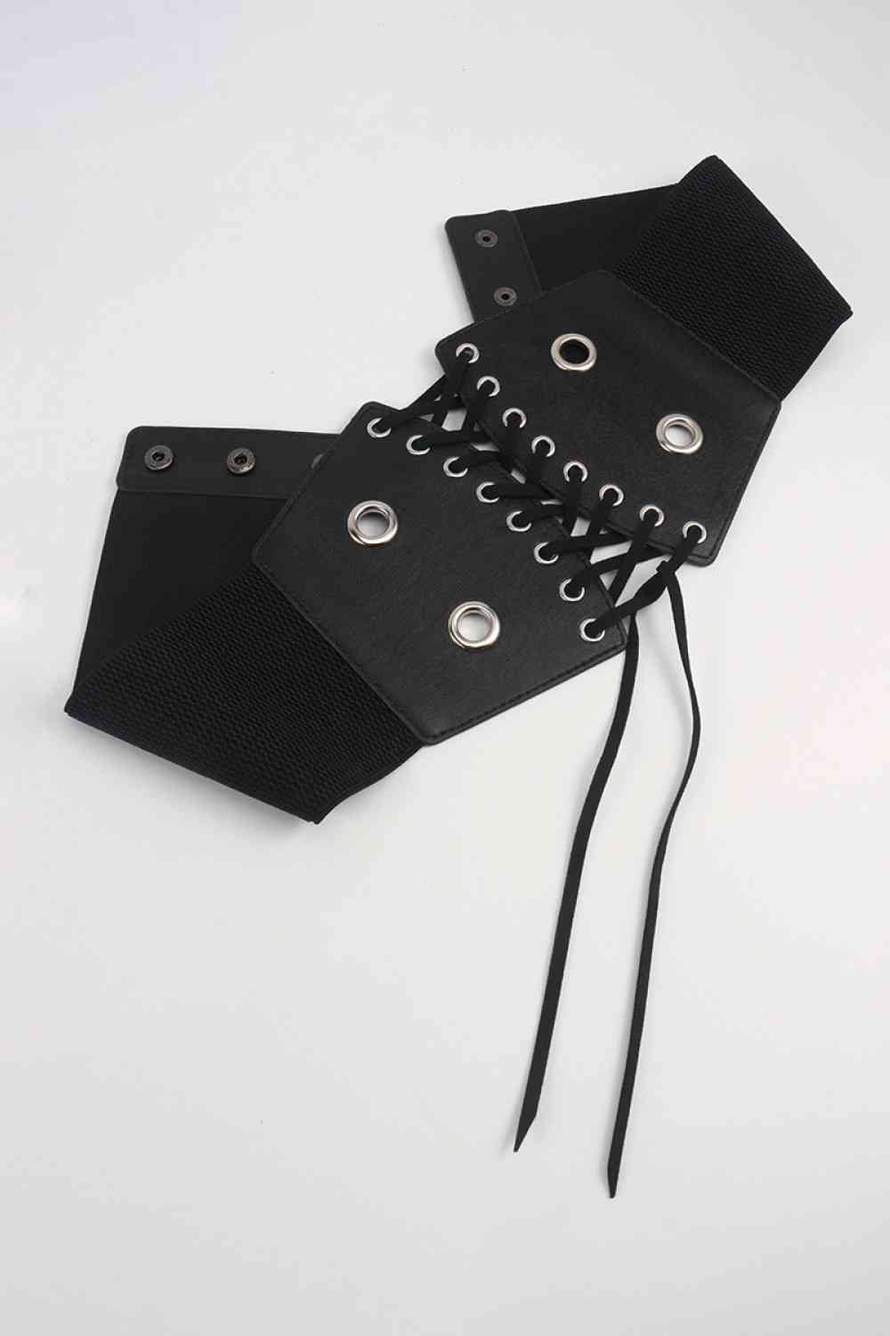 PU Leather Front Lace-Up Corset belt