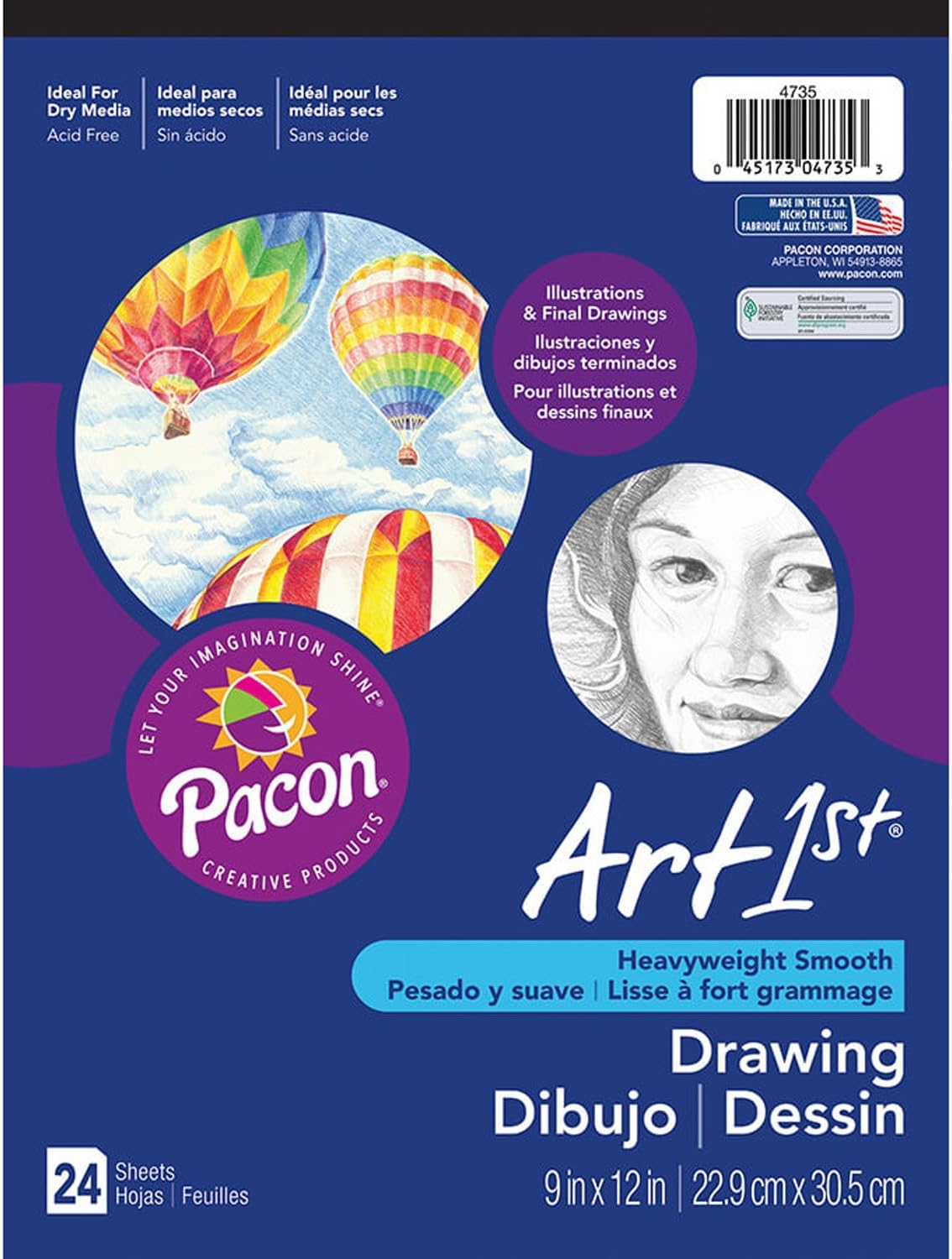 PACON 4735 Drawing Pad 9X12 - new