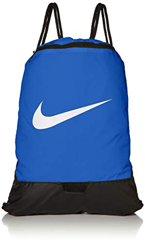 Nike Brasilia Training Gymsack, Drawstring Backpack with Zipper Pocket and Reinforced Bottom, Game Royal/Game Royal/blue - new