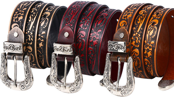 DEEPKEE original nubuck handmade full-grain genuine leather cowhide bag Amazing Genuine Leather / Vintage Gothic Design Belt #99744