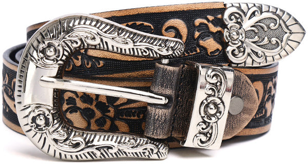 DEEPKEE original nubuck handmade full-grain genuine leather cowhide bag Amazing Genuine Leather / Vintage Gothic Design Belt #99744