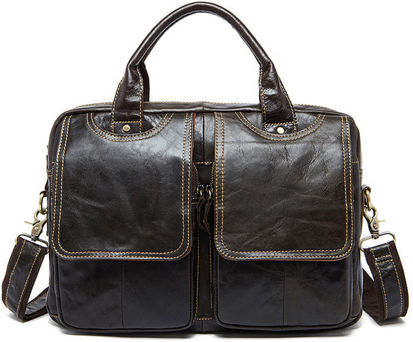 DEEPKEE original nubuck handmade full-grain genuine leather cowhide bag HANDMADE COWHIDE BRIEFCASE #8002
