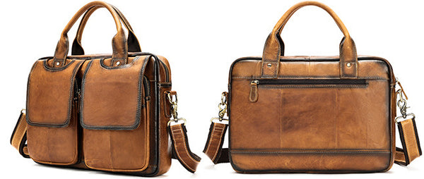 DEEPKEE original nubuck handmade full-grain genuine leather cowhide bag HANDMADE COWHIDE BRIEFCASE #8002