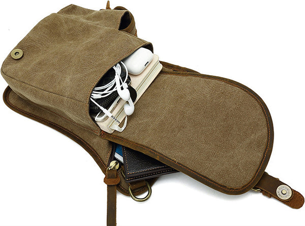 DEEPKEE original nubuck handmade full-grain genuine leather cowhide bag Outdoor Cycling Leg Bag #6001