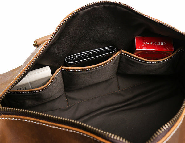 DEEPKEE original nubuck handmade full-grain genuine leather cowhide bag DEEPKEE LEATHER | Recht Trip Travel Bag No.1028
