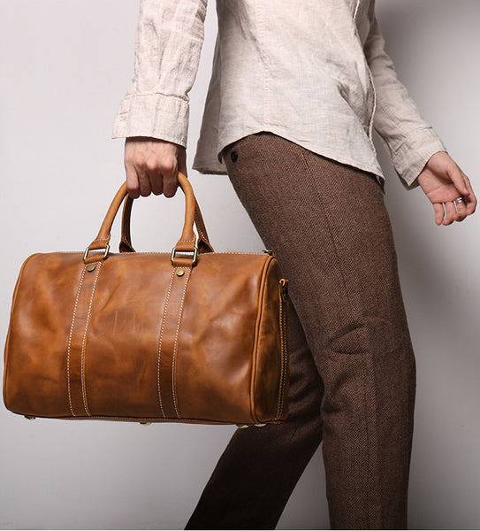 DEEPKEE original nubuck handmade full-grain genuine leather cowhide bag DEEPKEE LEATHER | Recht Trip Travel Bag No.1028