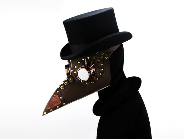DEEPKEE original nubuck handmade full-grain genuine leather cowhide bag Steampunk Plague Beak Mask #HG073