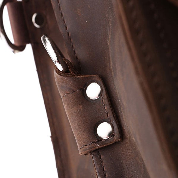 DEEPKEE original nubuck handmade full-grain genuine leather cowhide bag VINTAGE LEATHER BRIEFCASE LAPTOP BAG M086#