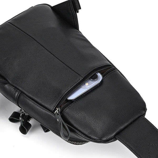 DEEPKEE original nubuck handmade full-grain genuine leather cowhide bag DEEPKEE Men's Genuine Leather Sling Bag #9337