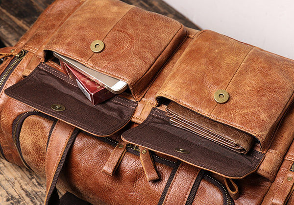 DEEPKEE original nubuck handmade full-grain genuine leather cowhide bag Mattew Luggage Bag No.571