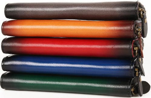 DEEPKEE original nubuck handmade full-grain genuine leather cowhide bag Deepkee Handcrafted Color Gradient Leather Long Wallet # 5415