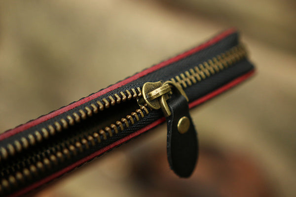 DEEPKEE original nubuck handmade full-grain genuine leather cowhide bag Deepkee Handcrafted Color Gradient Leather Long Wallet # 5415