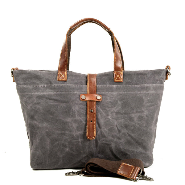 DEEPKEE original nubuck handmade full-grain genuine leather cowhide bag Deepkee Handmade Oil waxed canvas&leather simple tote bag #9706