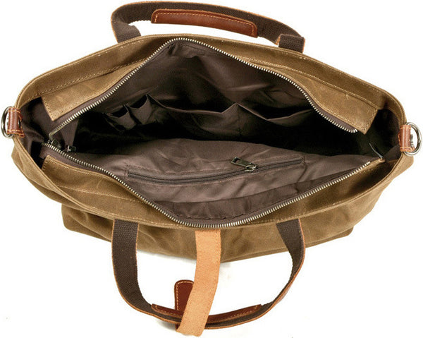 DEEPKEE original nubuck handmade full-grain genuine leather cowhide bag Deepkee Handmade Oil waxed canvas&leather simple tote bag #9706