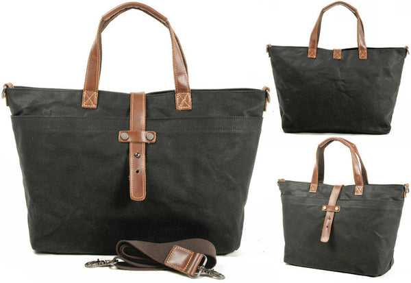 DEEPKEE original nubuck handmade full-grain genuine leather cowhide bag Deepkee Handmade Oil waxed canvas&leather simple tote bag #9706
