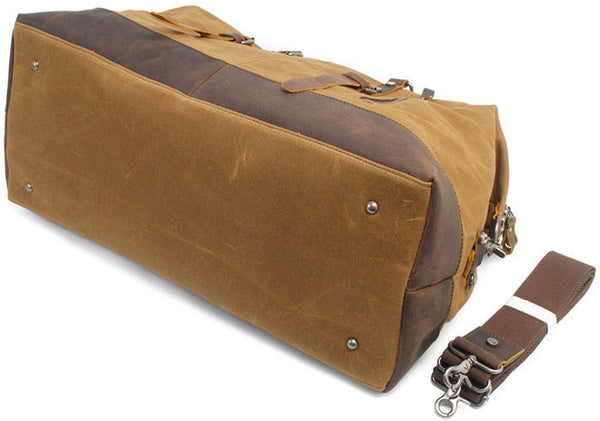 DEEPKEE original nubuck handmade full-grain genuine leather cowhide bag Canvas Travel Bag Weekender Bag #831-2K