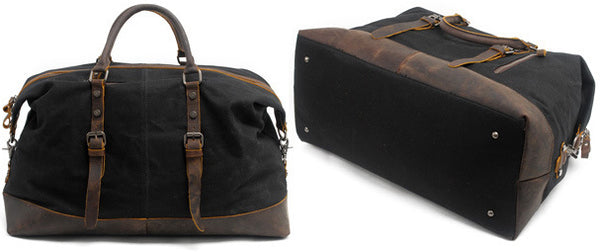 DEEPKEE original nubuck handmade full-grain genuine leather cowhide bag Canvas Travel Bag Weekender Bag #831-2K