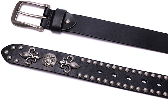 DEEPKEE original nubuck handmade full-grain genuine leather cowhide bag Roman Skull Totem Belt #191012