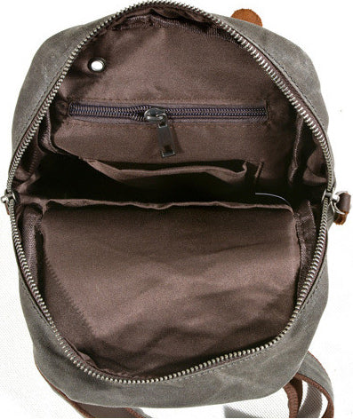 DEEPKEE original nubuck handmade full-grain genuine leather cowhide bag Deepkee Canvas Diagonal Bag #6018