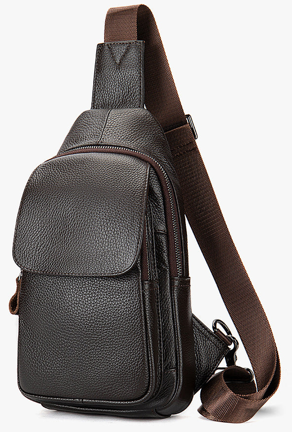 DEEPKEE original nubuck handmade full-grain genuine leather cowhide bag DEEPKEE LEATHER | Genuine Chest Crossbody Sling Bags NO.7589