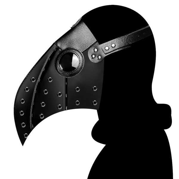 DEEPKEE original nubuck handmade full-grain genuine leather cowhide bag Gothic Cosplay Long Nose Plague Beak Mask #FPBM028