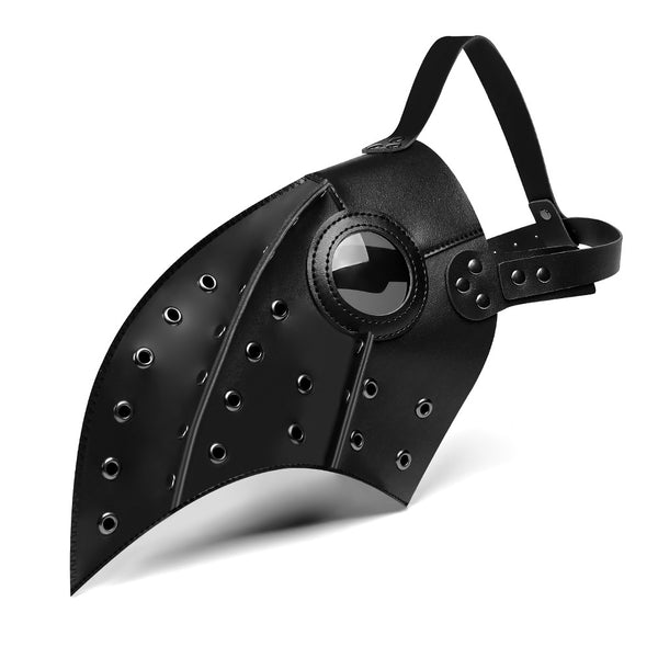 DEEPKEE original nubuck handmade full-grain genuine leather cowhide bag Gothic Cosplay Long Nose Plague Beak Mask #FPBM028